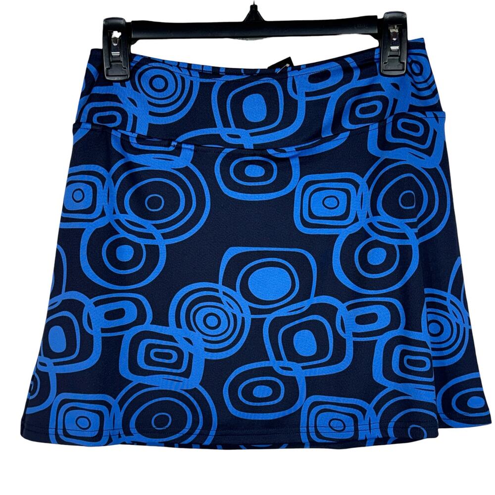 Golftini Small Eager Eyes Mini A-Line Skort Pull-On Geometric Stretch Pockets